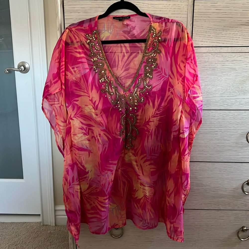 Tropical print cover up